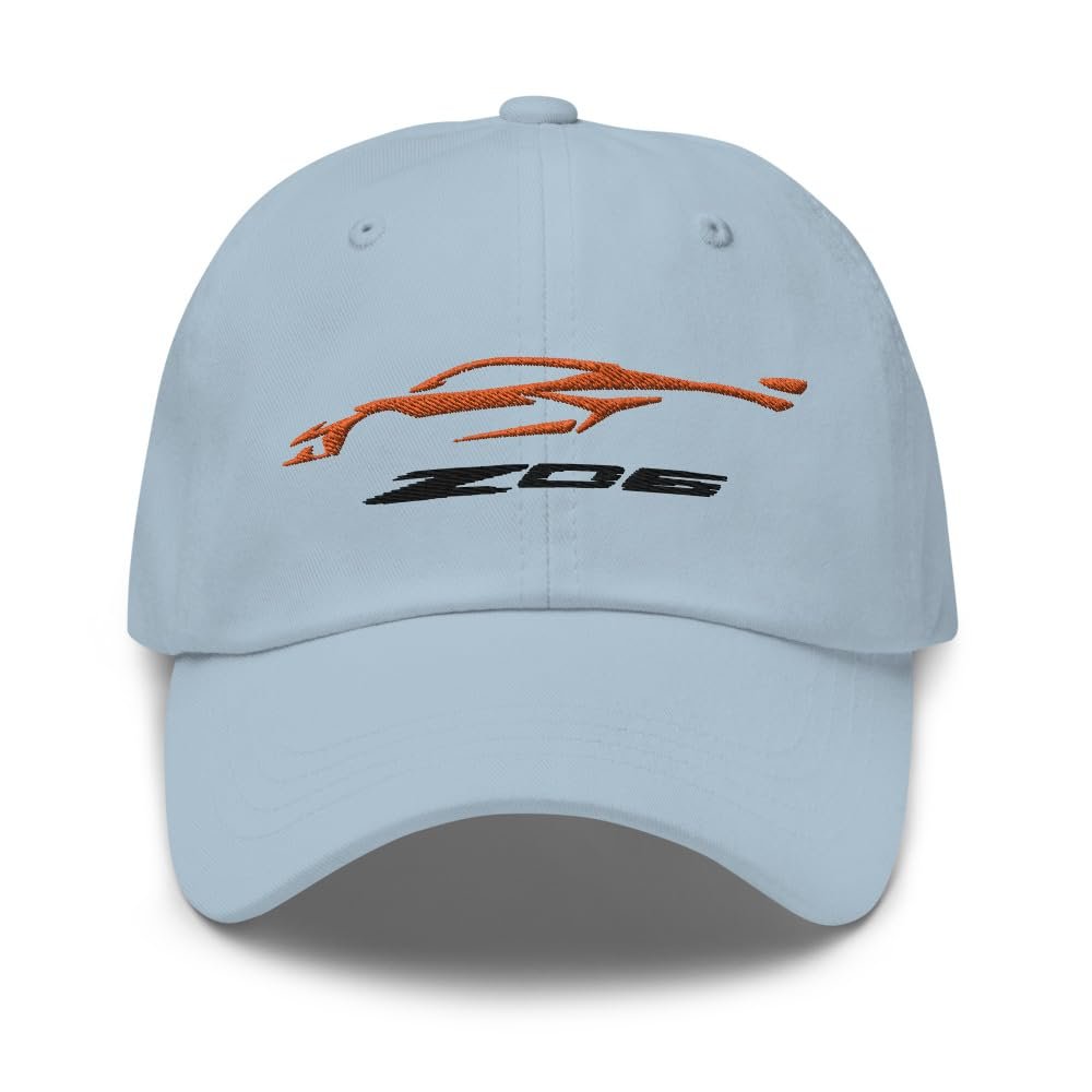 2023 Sports Car Z06 C8 Corvette Sebring Amplify Orange Silhouette Emroidered Dad hat