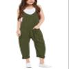 Cnkwei Girls' Casual Sleeveless Jumpsuits Spaghetti Strap Loose Romper Long Pants with Pockets view 2