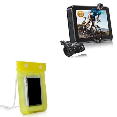 BoxWave Case Compatible with Atovanka Bike Mirror Camera (Y610) - AquaProof Pouch, Triple Sealed Waterproof Carrying Pouch Lanyard - Yellow