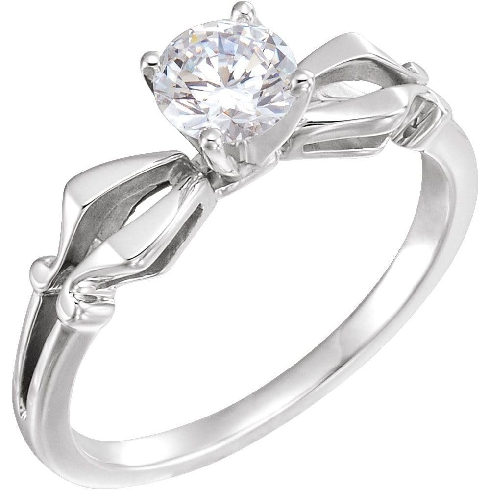 14k Yellow Gold Bridal Engagement Ring Peg Shank Base Only Finding Fine Jewelry For Women Gifts For Her (Mounting Only, Not All Stones Included)