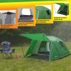 4 Person Camping Tent - Water-Resistant Outdoor Shelter with Attached Porch Canopy and Carrying Bag by Wakeman Outdoors (Green) view 3