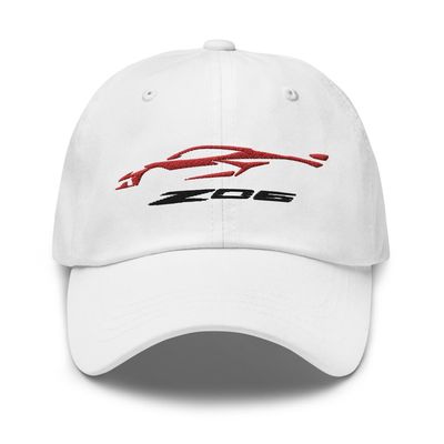 2023 Sports Car Z06 C8 Corvette Torch Red Silhouette Emroidered Dad hat