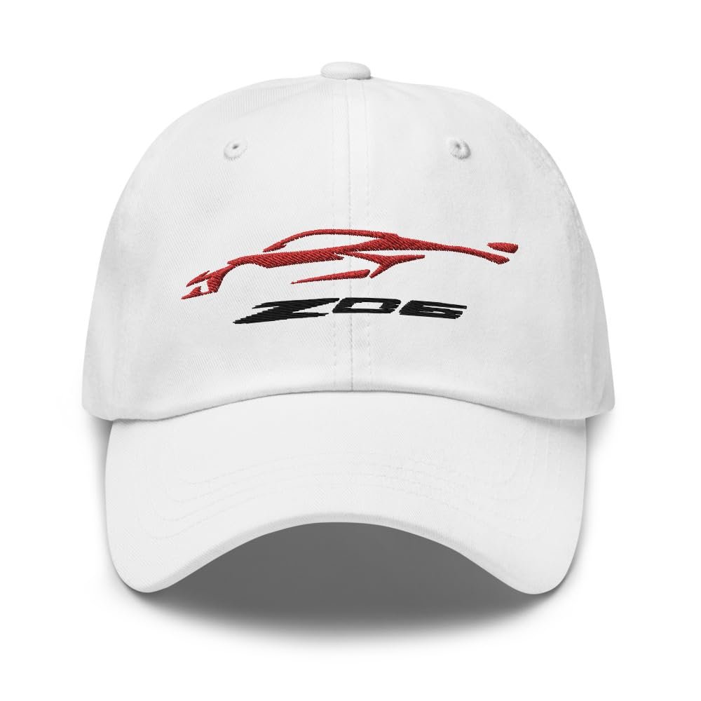 2023 Sports Car Z06 C8 Corvette Torch Red Silhouette Emroidered Dad hat