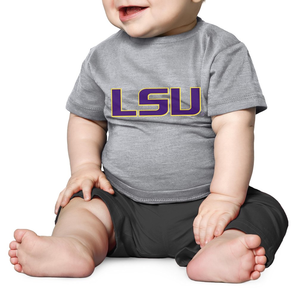 Little King NCAA Infant Tech T-Shirt-Boys & Girls-LSU-Oxford-12 Months Team Color