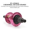 POLSO BH007 LHD RHD 5 Sealed Bearings BMX Hub Cassette Bicycle Hubs 6 Pawls 120 Click Sounds 9T Bike Accesssories (Pink Left Driver) view 4