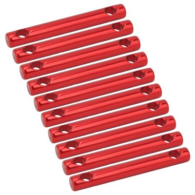 10 Pcs Tent Rope Tensioner Buckle, Aluminum Alloy Dual Holes Tent Line Stopper Cord Adjuster (Red)