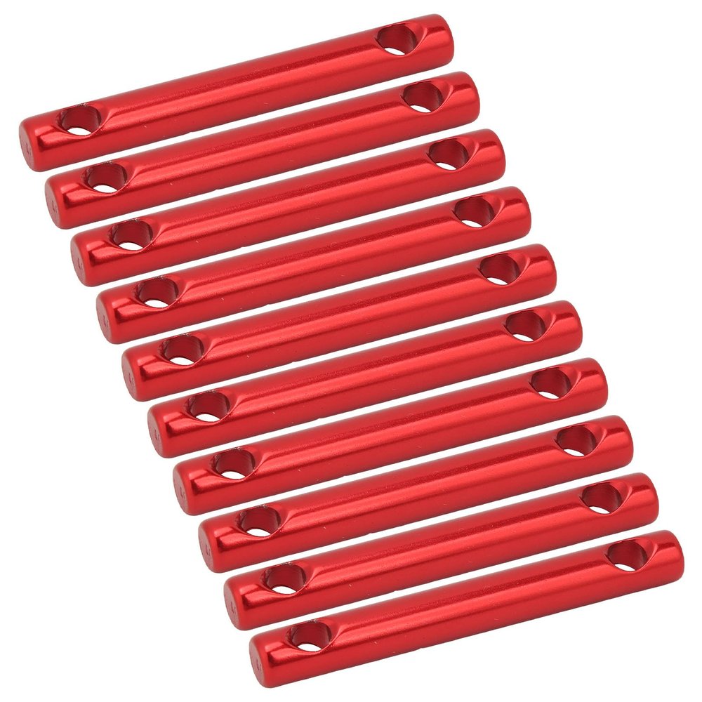 10 Pcs Tent Rope Tensioner Buckle, Aluminum Alloy Dual Holes Tent Line Stopper Cord Adjuster (Red)