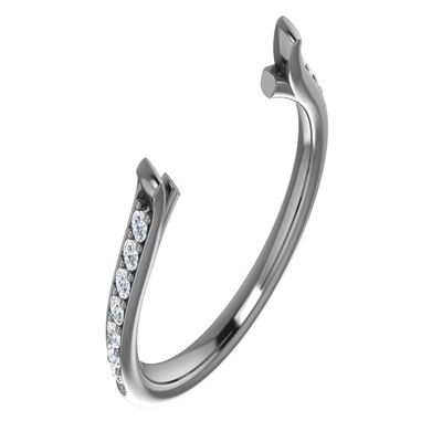 14k White Gold Diamond Cathedral Accented Open Accented Shank Finding Fine Jewelry For Women Gifts For Her (Mounting Only, Not All Stones Included, 1/5 cttw)