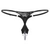 Hedmy Men's Micro Enhance Pouch Panties Underwear Jockstraps V String Slip Low Rise T-Back Thongs Type B Black Small view 1