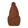 Brown Wood Pattern Bag Crossbody Travel Hiking Bags Mini Chest Backpack Casual Shoulder Daypack For Women Men Lightweight view 1
