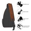 Brown Wood Pattern Bag Crossbody Travel Hiking Bags Mini Chest Backpack Casual Shoulder Daypack For Women Men Lightweight view 4