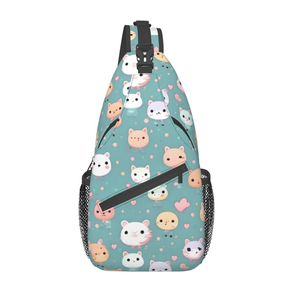 Cute Fox Bag Crossbody Travel Hiking Bags Mini Chest Backpack Casual Shoulder Daypack For Women Men Lightweight