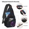 Black Mystery Bag Crossbody Travel Hiking Bags Mini Chest Backpack Casual Shoulder Daypack For Women Men Lightweight view 3