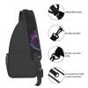 Black Mystery Bag Crossbody Travel Hiking Bags Mini Chest Backpack Casual Shoulder Daypack For Women Men Lightweight view 4