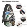 Banknote Patterns Bag Crossbody Travel Hiking Bags Mini Chest Backpack Casual Shoulder Daypack For Women Men Lightweight view 3