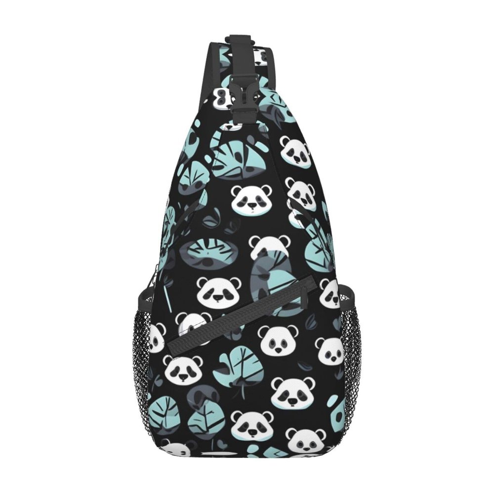 Black And White Panda Face Bag Crossbody Travel Hiking Bags Mini Chest Backpack Casual Shoulder Daypack For Women Men Lightweight
