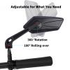 Bike Mirror, 1 Pair 360 Rotatable Bicycle Mirrors for Handlebars, Adjustable HD Wide Angle Bicycle Cycling Mirror, Bike Handlebar Rearview Mirror for Mountain Road Adult Bike, Ebike (Clear View) view 4