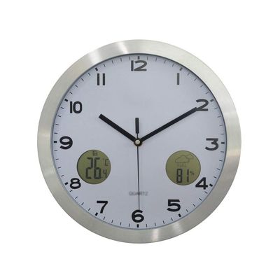 Weather Monitoring Clocks 12 Inch Weather Forecast Wall Clock Multi-Function Clock LED Wall Clock Quartz Clock Weather Detection Clock