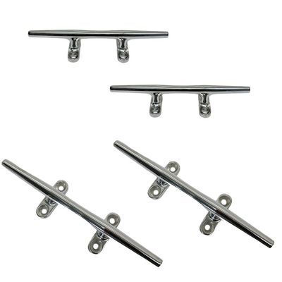 10" Blue Water Deck Cleat Marine Stainless Steel Dock Open Base Rope Cleat 4 Pcs