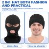 3 Hole Winter Knitted Mask, Full Face Cover Ski Scarf Mask Warm Balaclava for Adult Skiing, Motorcycle, UV Protection, Wind Protection 1234 Black view 4