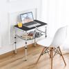 YUFIFAIRY Small Folding Table 2 Foot, Portable Camping Table with Mesh Holders,Lightweight Aluminum Adjustable Height, with Carry Handle for Camping Picnic Indoor Outdoor, White 24 x 16 inch (Black view 2