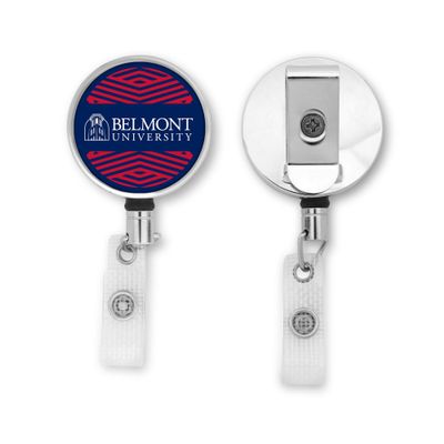 Belmont University Name Badge Reel, ID Badge Reels with Belt Clip, Retractable Badge Reel (Belmont University 7)