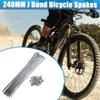 X AUTOHAUX 36pcs 14G J Bend Bicycle Steel Spokes 240mm 9.45" Cycle Spokes with Brass Nipples for Mountain Bike MTB view 2