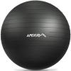 APEXUP Yoga Ball Exercise Ball, Anti Slip Stability Ball Chair, Heavy Duty Large Gym Ball for Fitness, Balance, Core Workout and Physical Therapy (L (23"~26") 65cm, Black) view 1