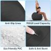 APEXUP Yoga Ball Exercise Ball, Anti Slip Stability Ball Chair, Heavy Duty Large Gym Ball for Fitness, Balance, Core Workout and Physical Therapy (L (23"~26") 65cm, Black) view 2