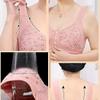 2pcs Womens Bra No Underwire Sports Push Up Wireless Bras High Support Front Closure Plus Size Comfort Everyday Bras (Pink+Pink,XXXL) view 3