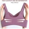 2pcs Womens Bra No Underwire Sports Push Up Wireless Bras High Support Front Closure Plus Size Comfort Everyday Bras (Pink+Pink,XXXL) view 4