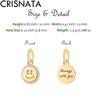 18k Yellow Gold Plated Happy Face Smile Pendant Charm with Clear CZ Eye, fit Pandora Luck Bracelet, Smiley Face Emoji Dangle Beads, Gift for Sister/Daughter view 2