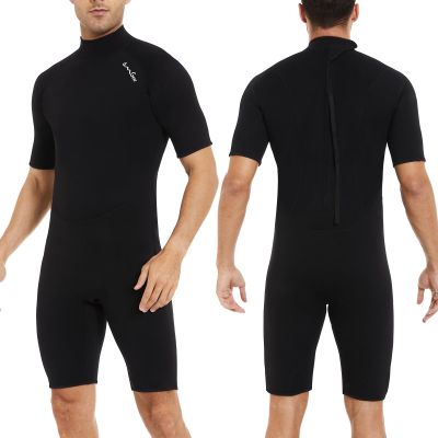 OMGear 3mm Neoprene Wetsuit Women Shorty Suit Short Sleeve Snorkel Suit Scuba Dive Swimwear (Short, 3XL)