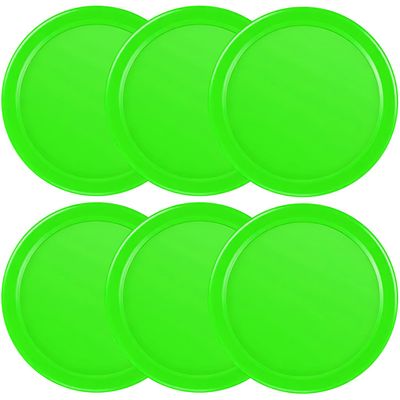 3 1/4 Inches Air Hockey Pucks 6 Pack Full Size Heavy Replacement Pucks for Game Tables Equipment Accessories (Green)