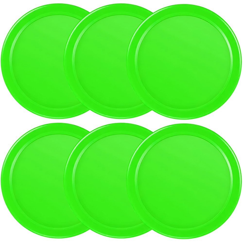 3 1/4 Inches Air Hockey Pucks 6 Pack Full Size Heavy Replacement Pucks for Game Tables Equipment Accessories (Green)