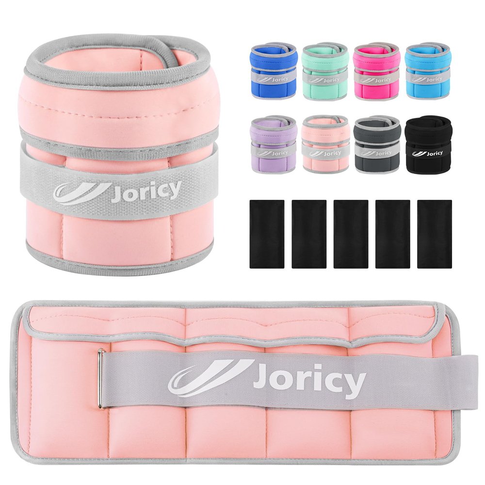 Adjustable Ankle Weights for Women Men 15lbs Pair Leg/Wrist/Arm Weight Straps with Removable Weight for Yoga, Walking, Running, Aerobics, Gymnastics, Physical Therapy, Pink