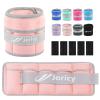 Adjustable Ankle Weights for Women Men 15lbs Pair Leg/Wrist/Arm Weight Straps with Removable Weight for Yoga, Walking, Running, Aerobics, Gymnastics, Physical Therapy, Pink view 1