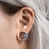 Casvort 2 PCS Hypoallergenic 316 Stainless Steel Silver Hot Moon Flower Saddle Hangers 0g Plugs 0g Earrings 8mm Gauges for Ears Stretching Saddle Plugs Body Jewelry view 2