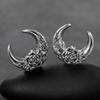 Casvort 2 PCS Hypoallergenic 316 Stainless Steel Silver Hot Moon Flower Saddle Hangers 0g Plugs 0g Earrings 8mm Gauges for Ears Stretching Saddle Plugs Body Jewelry view 4