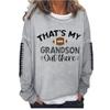 MOGUI That'S My Grandson Out There Sweatshrit Thats My Grandson Out There Baseball Tank Top That'S My Grandson Out There Gift Women Baseball Grandma T-Shirt Football Shirt Football Lover Gift Grey view 1