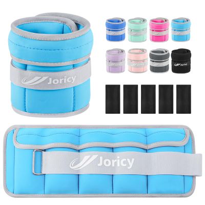 Adjustable Ankle Weights for Women Men 1-5 LBS 1 Pair Wrist Leg Arm Weights with Removable Weight, Strength Training Weight for Jogging, Walking, Running, Fitness, Gym Workout, Sky Blue
