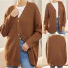 2023 Fall New Cocoon Cardigan, Cashmere Cardigan, Ladies Cashmere Cocoon Cardigan, Cashmere Cocoon Cardigan Fall Women V Neck Thin & Warm Sweaters Loose Knit Outwear (Grey,2XL) view 2