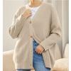 2023 Fall New Cocoon Cardigan, Cashmere Cardigan, Ladies Cashmere Cocoon Cardigan, Cashmere Cocoon Cardigan Fall Women V Neck Thin & Warm Sweaters Loose Knit Outwear (Grey,2XL) view 4