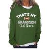 MOGUI That'S My Grandson Out There Sweatshrit Thats My Grandson Out There Baseball Tank Top That'S My Grandson Out There Gift Women Baseball Grandma T-Shirt Football Shirt Football Lover Gift Green view 1