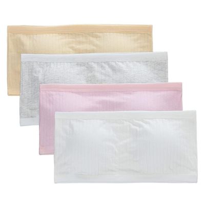 4 Pack Girls Strapless Bra Full Cup Cotton Bra with Removable Padding for for Girls 8-14 Years (Multicolor C)
