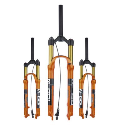 ZECHAO 125mm Travel Mountain Bike Suspension Fork,Aluminum Alloy 26/27.5/29In Bike Shock Absorber Forks Quick Release 9mm Air Fork Outdoor (Color : Straight Remote Lock, Size : 27.5inch)