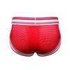 JOCKMAIL Mens Briefs Low Waist Sexy Men Sports Mesh Breathable Comfort Brief Men's Athletic Underwear (XL, Red) view 3
