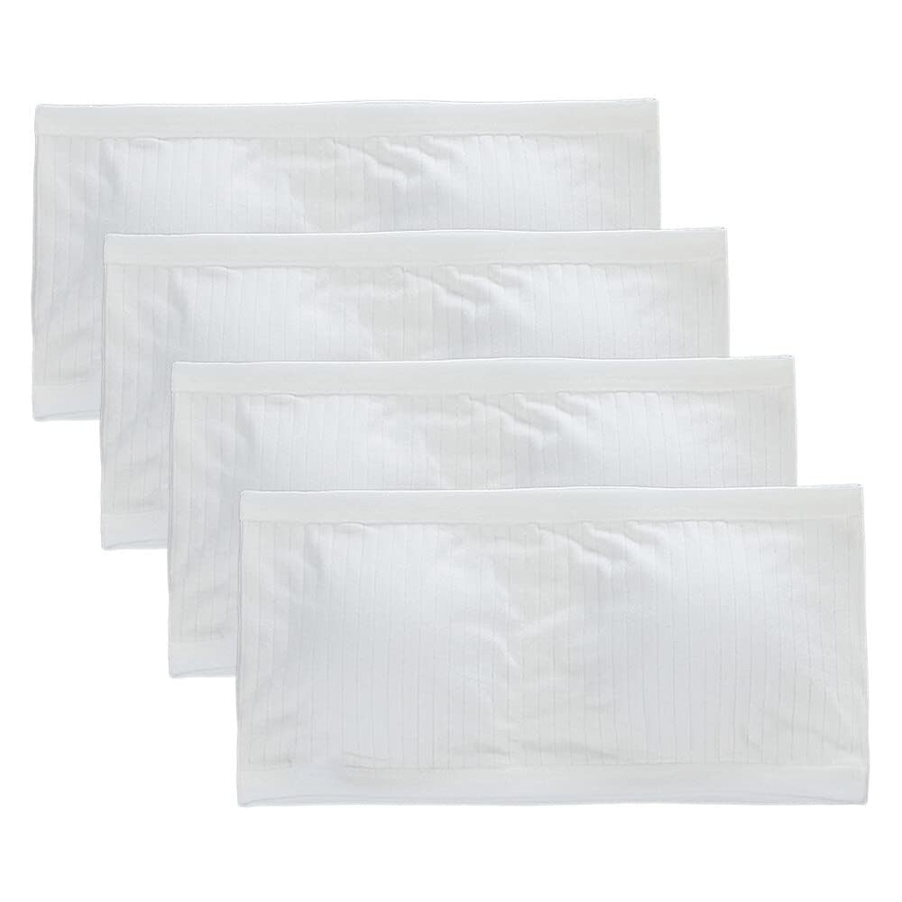 Magic Feier 4 Pack Girls Strapless Bra Full Cup Cotton Bra with Removable Padding for for Girls 8-14 Years (White)