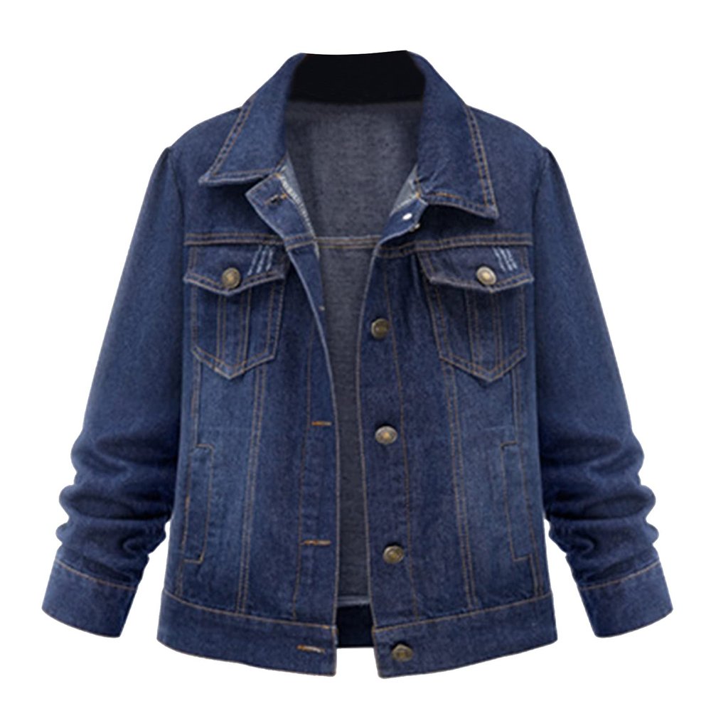 ZYXTIM Fashion Denim Jacket for Women Fall Winter Long Sleeve Zip Up Lapel Stretch Distressed Butterfly Jean Trucker Jackets