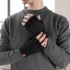 LADES Fingerless Gloves Thermal Winter Gloves Warm Knitted Half Finger Gloves Mittens for Men Women Typing Driving Working view 2